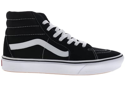Men's Vans Sk8Hi Comfycush White Sneakers in Black/True White