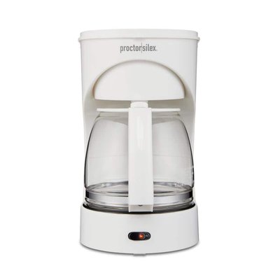 Hamilton Beach Proctor Silex 12 Cup White Coffee Maker with Glass Carafe