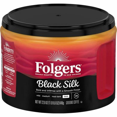 Folgers Silk 22.6 oz. Dark Roast, Ground Black Coffee Grounds