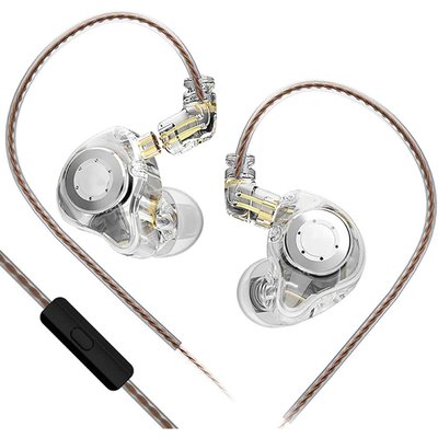 Vrbgify High-Quality Earphones with Microphone Dual DD HiFi Stereo Sound Wired Earphone Noise Cancelling Ear Buds in White