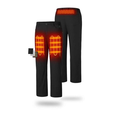 ORORO Men's 37 in. x 32 in. Black 7.38-Volt Lithium-Ion Casual Heated Pants with (1) 4. 8Ah Battery