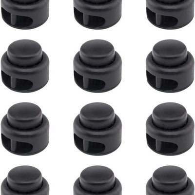 Lukyamzn Heavy Duty Double Hole Drawstring Stopper Fastener for No Tie Shoelaces