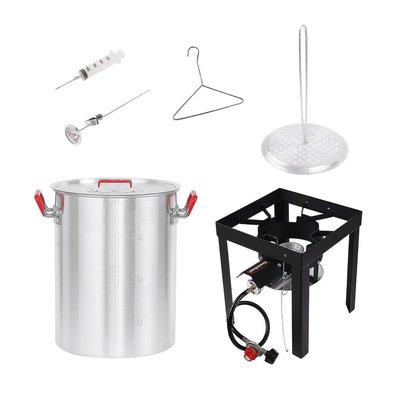 CreoleFeast Premium Aluminum 30 qt. Turkey Fryer Set, 50,000 BTU Burner, Liquid Propane, Ideal for Outdoor Cooking