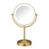 Brushed Brass LED Tabletop Makeup Mirror 1.5"x17" by Conair