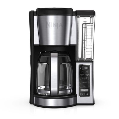 NINJA 12-Cup Stainless Steel Drip Coffee Maker with Permanent Filter, 24-Hour Delay Brew, and Removable Water Tank