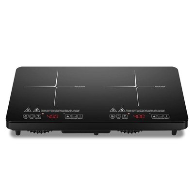 aobosi Dual Induction Cooktop with 10 Hour Timer, Safety Lock,12 in 1800W 2-Burner Induction Hob with 18 Power 20 Temperature