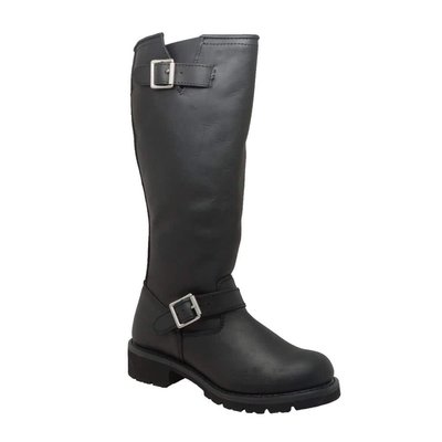 RideTecs Men's Medium 8.5 Black Full-Grain Oiled Leather Biker Boot