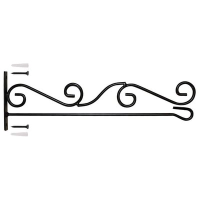 SenQWFa Wall Garden Flag Holder Black Wrought Iron One Piece Indoor Outdoor Easy Install Great Gift Idea