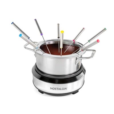 Nostalgia 8 Stick Stainless Steel Fondue Pot
