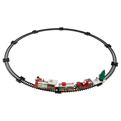 Northlight 31-Piece Battery Operated Lighted and Animated Tree Christmas Train Set with Sound 5.5 in.