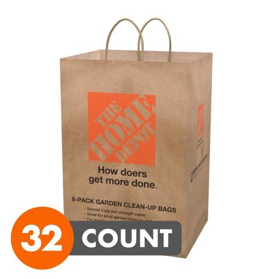 The Home Depot 12.5 Gal. Paper Garden Lawn and Leaf Trash Bags - 32 Count