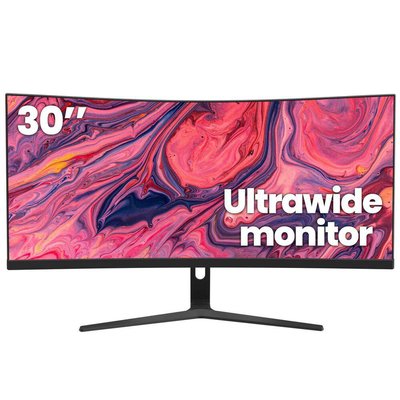 Vrbgify 30 in. Ultrawide Curved Monitor, 21:9 WFHD VA Computer Screen, 120% sRGB 100HZ 1500R with FreeSync, HDMI/DP Port-Black
