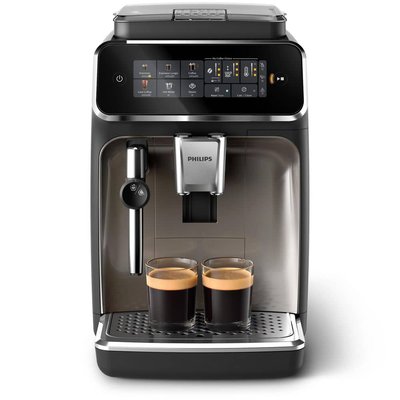 Philips 3300 2-Cup Fully Automatic Espresso Machine with Milk Frother, Black and Chrome