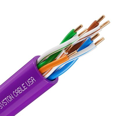 Syston Cable Technology 20 ft. Purple CMP Cat 5e 350MHz 24AWG Solid Bare Copper Ethernet Network Wire Cable, Bulk No Ends POE IP Camera Computer