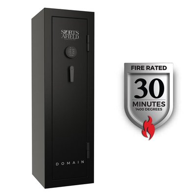 Sports Afield Domain 12-Gun Fireproof Electronic Lock Gun Safe, Black