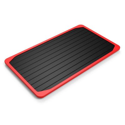 Lynzavix Black Aluminum Defrosting Tray with Nonstick Coating Rapid Thaw Kitchen Plate for Frozen Meat Healthier Thawing