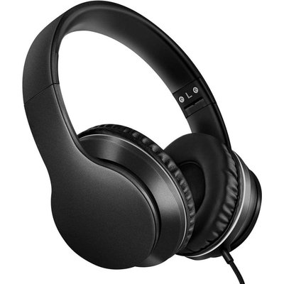 Yichuhaoxi X6 Space Black Headphones Microphone, With Bluetooth Foldable Stereo Bass Wired Over the Ear Smartphone and Tablet