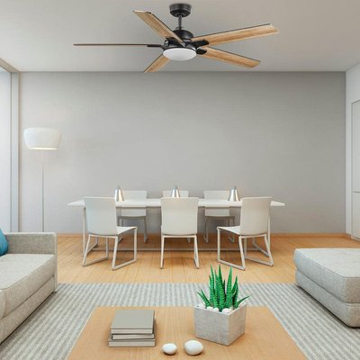 Home Decorators Collection Greenhaven 60 in. White Color Changing LED Matte Black Smart Ceiling Fan with Light Kit and Remote Powered by Hubspace