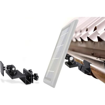 Wasserstein Gutter Mount Compatible with Ring, Arlo, Reolink Security Cameras and Compatible Solar Panels in Black