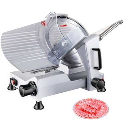 SVOPES 240W Electric Meat Slicer, 10 in. Carbon Steel Blade Deli Slicer, Adjustable Thickness 0-0.47 in.