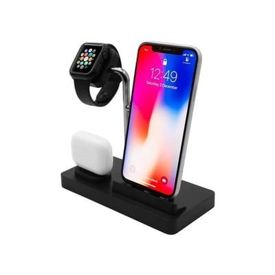 MacAlly MWATCHSTAND31 Series Charging Stand for Apple Watch, iPhone, and AirPods Black New, by Macally