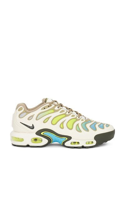 Nike Air Max Plus Drift in Phantom, Cargo Khaki, Cyber, & Baltic Blue in Black. - size 11.5 (also in 10, 11)