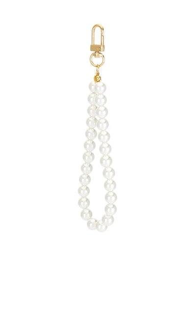 petit moments Pearl Key Chain in White.