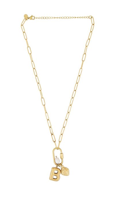 Carabiner Initial Charm Necklace