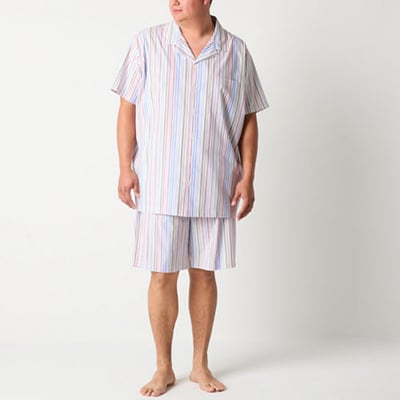 Stafford Mens Short Sleeve 2-pc. Big and Tall Pajama Sets, 4x-large Tall, Multiple Colors
