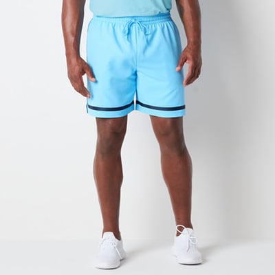 Xersion Taped Mens 7" Big and Tall Workout Shorts, Large Tall, Blue