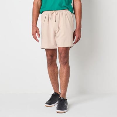 Xersion Doubleknit Mens 7" Pleated Short, Xx-large, Beige