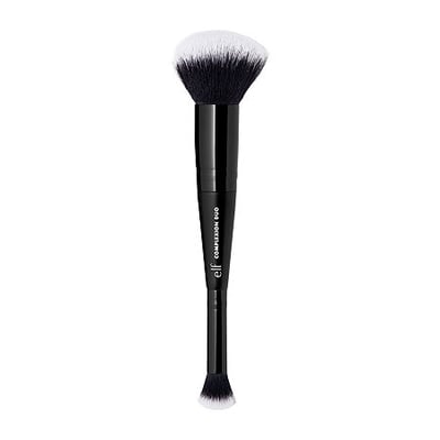 e.l.f. Complexion Duo Brush - Versatile Makeup Tool (White)