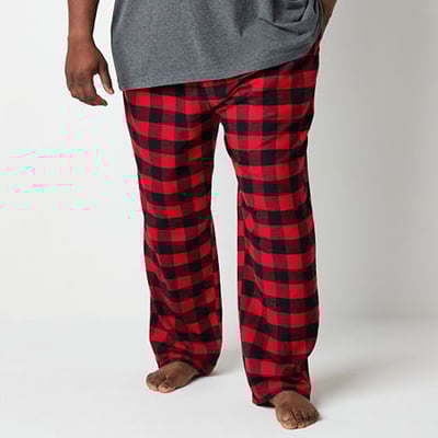 ST. JOHN`S BAY St. John's Bay Mens Flannel Big Pajama Pants, 3x-large, Red