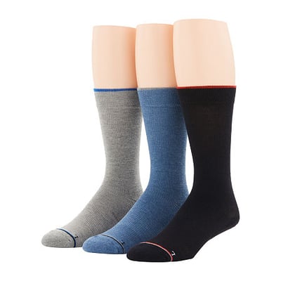 Stafford Casual Performance Mens 3 Pair Crew Socks, 10-13, Gray