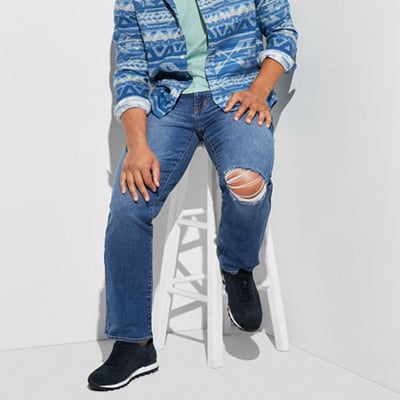 Arizona Mens Advance Flex 360 Relaxed Fit Jean, 42 34, Blue