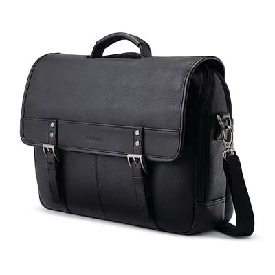 Samsonite Classic Leather Messenger Bag, One Size, Black