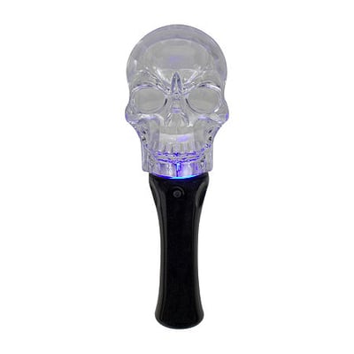 NORTHLIGHT 9'' LED Transparent Multi-Function Halloween Skull Light, One Size, Black