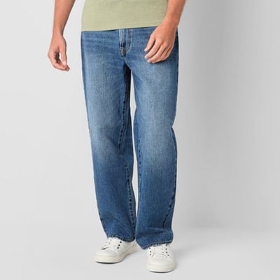 Arizona Mens 90's Baggy Fit Jean, 38 30, Blue