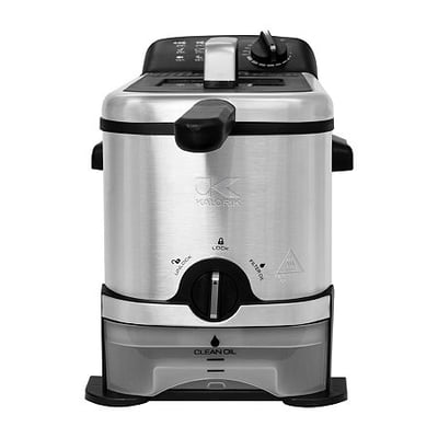 Kalorik 3.2 Quart Deep Fryer with Oil Filtration Stainless Steel, One Size, Silver