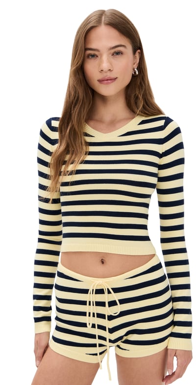 Lioness Barbie Long Sleeve Top Navy Stripe XXXXS