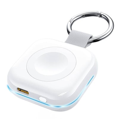 HUOTO Portable Watch Charger for Apple Watch Series 9,Portable Magnetic iWatch Charger 1200mAh Power Bank Mini Purse Items Fast keychain Charging for Apple Watch Series 11/10/ 9/8/7/6/SE/5/4/3/2/UItra White