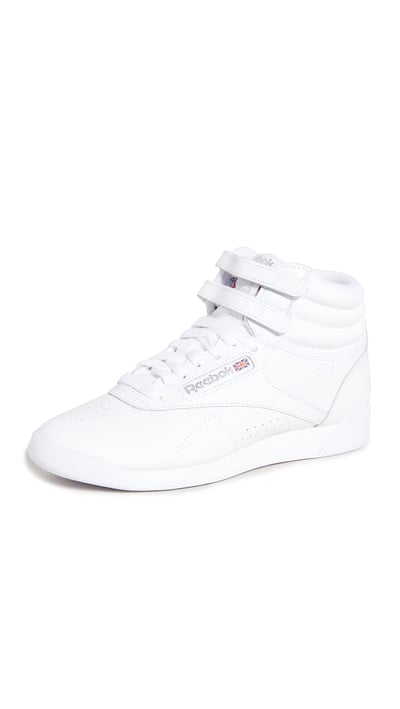 Reebok Women's Freestyle Hi High Top Sneaker 5 White/Silver