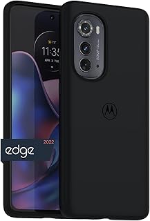 MOTOROLA Moto Edge (2022) Soft Protective Case- Slim Fit- Silicone Coated Exterior, Microfiber Interior Lining, Precision Cutouts, Shock Absorbing Covers- Black [NOT for Edge Plus 2022]