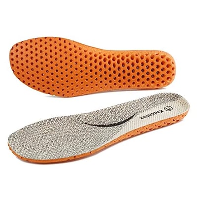 Knixmax Men's Sport Shoe Insoles, Orthotic Running Inserts with Arch Support, Breathable Cushioning Sneaker Soles, Comfort Pigskin Leather Insole for Hey Dudes EU 44