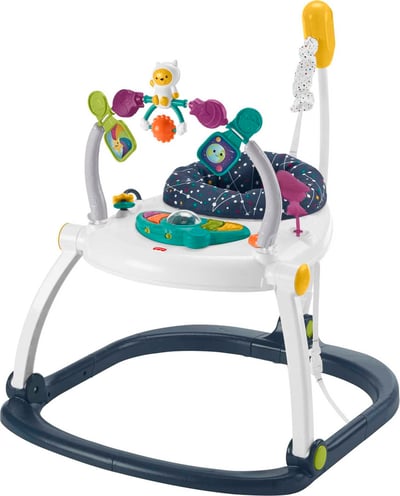 Fisher-Price Baby Bouncer SpaceSaver Jumperoo Musical Activity Center with Lights Sounds &...