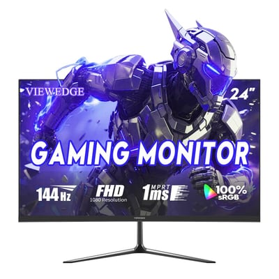 Viewedge 24 Inch Gaming Monitor 1080p 144hz, VA 1ms FHD Computer Monitor with 100% sRGB, Bluelight Filter, HDMI & VGA Port, Support Wall Mount 24 inch New new 1080p 144Hz