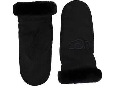 UGG Embroidered Water Resistant Sheepskin Mitten with Tech Palm (Black) Extreme Cold Weather Gloves