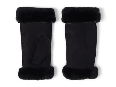 UGG Water Resistant Sheepskin Fingerless Gloves (Black) Extreme Cold Weather Gloves