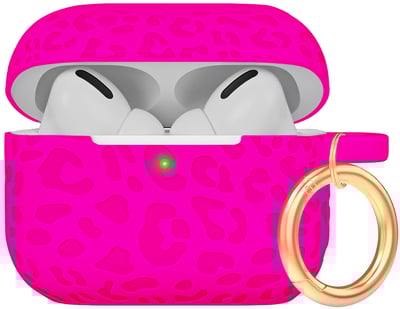 Fashion Engraving Leopard Case Compatible with AirPods Pro 2 Case Cover 2022,Soft Silicone for Women Girls,Front LED Visible,Hot Pink for Compatible with AirPods Pro 2nd 2023/2022 Engraved Leopard/Hot Pink