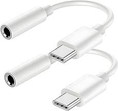USB-C to 3.5mm Audio Headphone Adapter,HiFi 2 Pack USB C to Aux Female Audio Dongle Cable Cord Compatible with iPhone 16 15 Plus Pro Max Galaxy S25 S24 S23 S22 S21 Ultra Pixel iPad MacBook